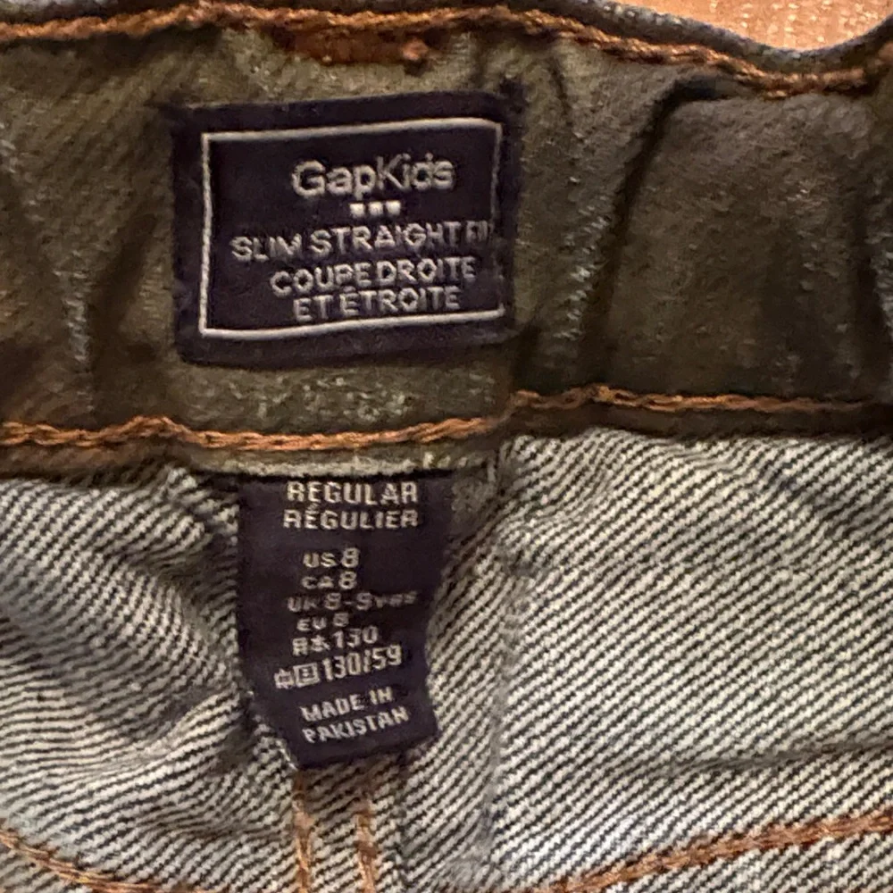 GAP Slim Straight Fit Dark Wash Camouflage Jeans Boys Size 8